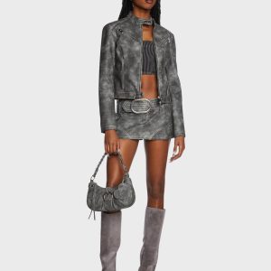 Generation Kiss Hardware Braided Shoulder Bag - Gray