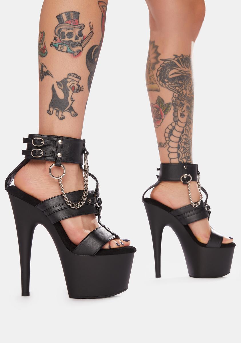 Adore-761 Platform Strappy Sandal-Black PU - Image 3