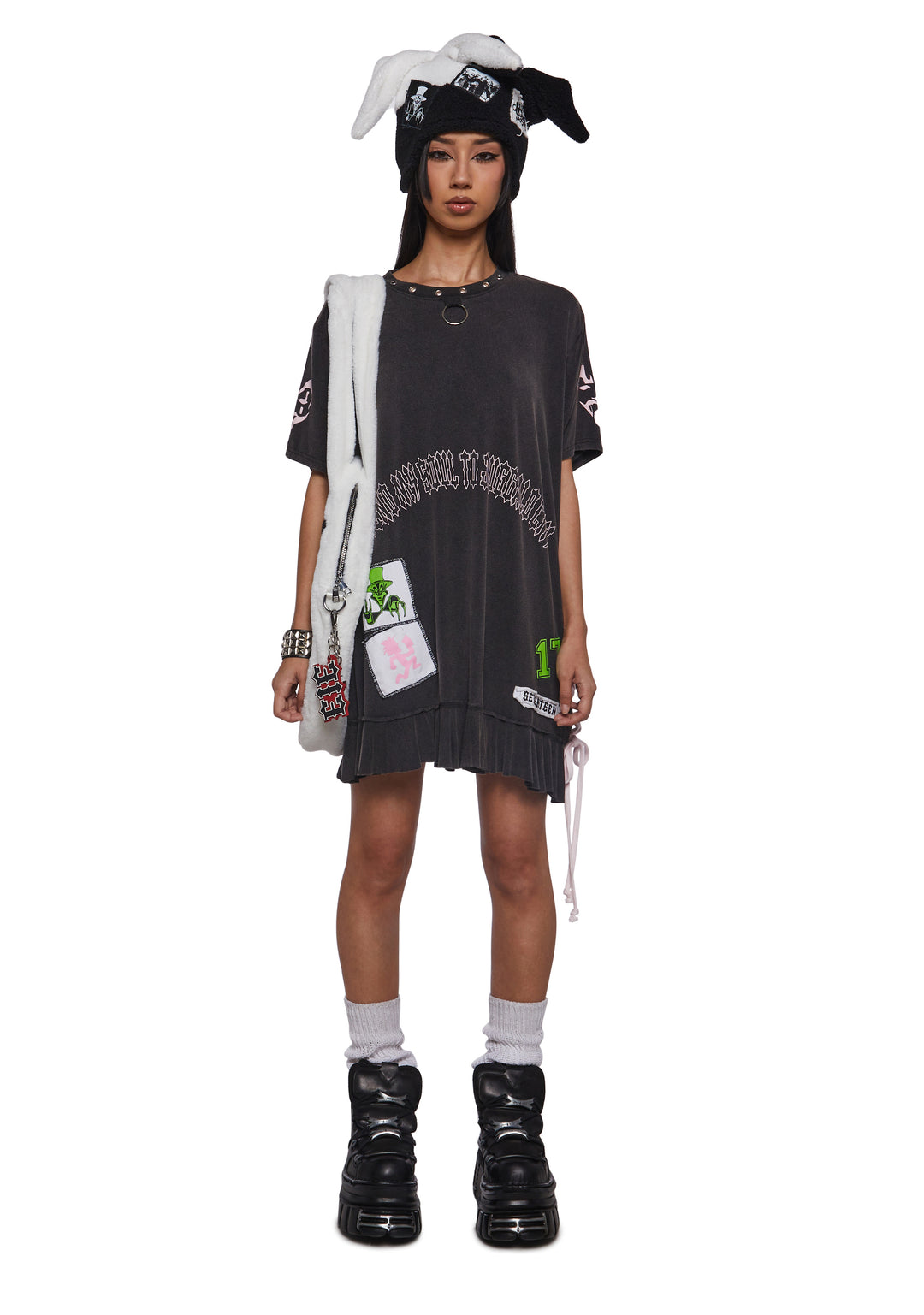 Dolls Kill x Insane Clown Posse Washed Oversized Tee - Black - Image 2