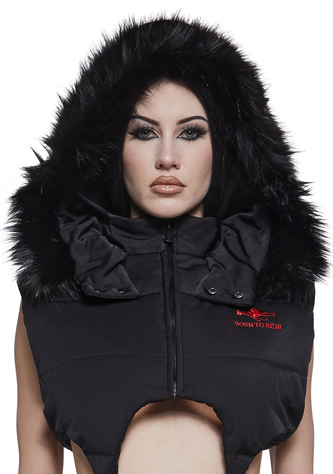 Namilia Born To Ride Puffer Vest - Black - Image 5