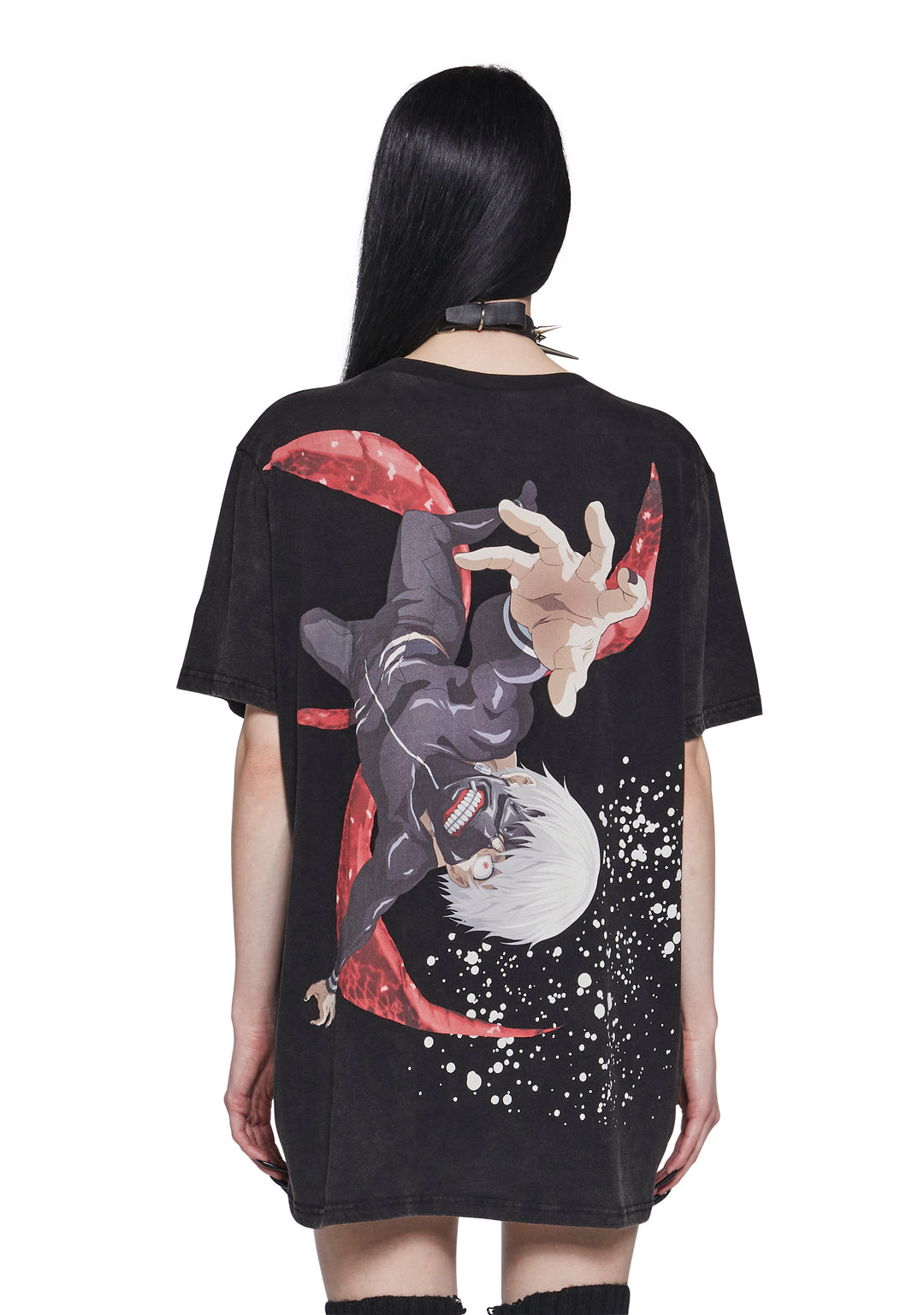 Dolls Kill x Tokyo Ghoul Ken Kaneki Oversized Graphic Tee - Black - Image 5