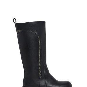Vegan Leather Zipper Boots Current Mood - Black