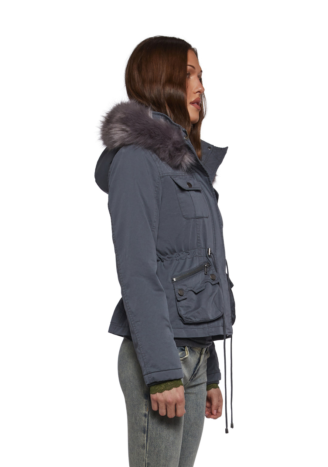 Dolls Kill x Twilight Bella Edward Washed Twill Parka With Removable Hood - Blue - Image 3
