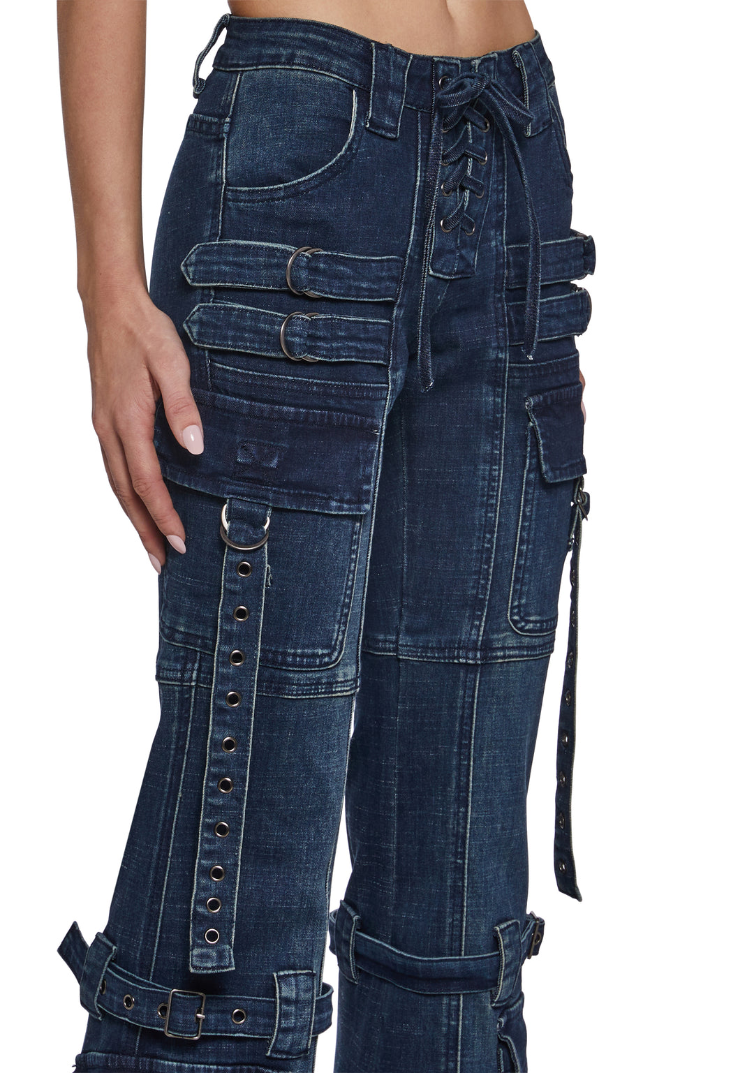 Current Mood Cargo Fitted Jeans - Blue - Image 5