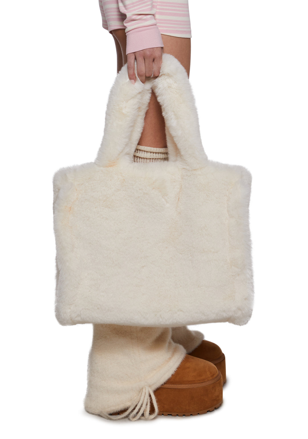 Cutie Pie Faux Fur Bag - White - Image 2