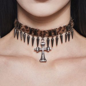 Leopard Cross Necklace