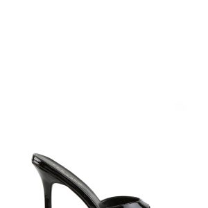 Classique-01 Peep Toe Slides-Black
