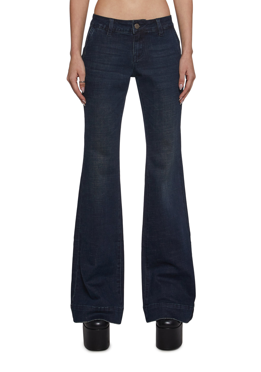 Womens Low RIse Denim Jeans - Blue