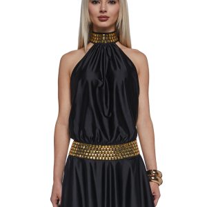 Womens Halter Bubble Hem Dress With Studs Generation Kiss - Black