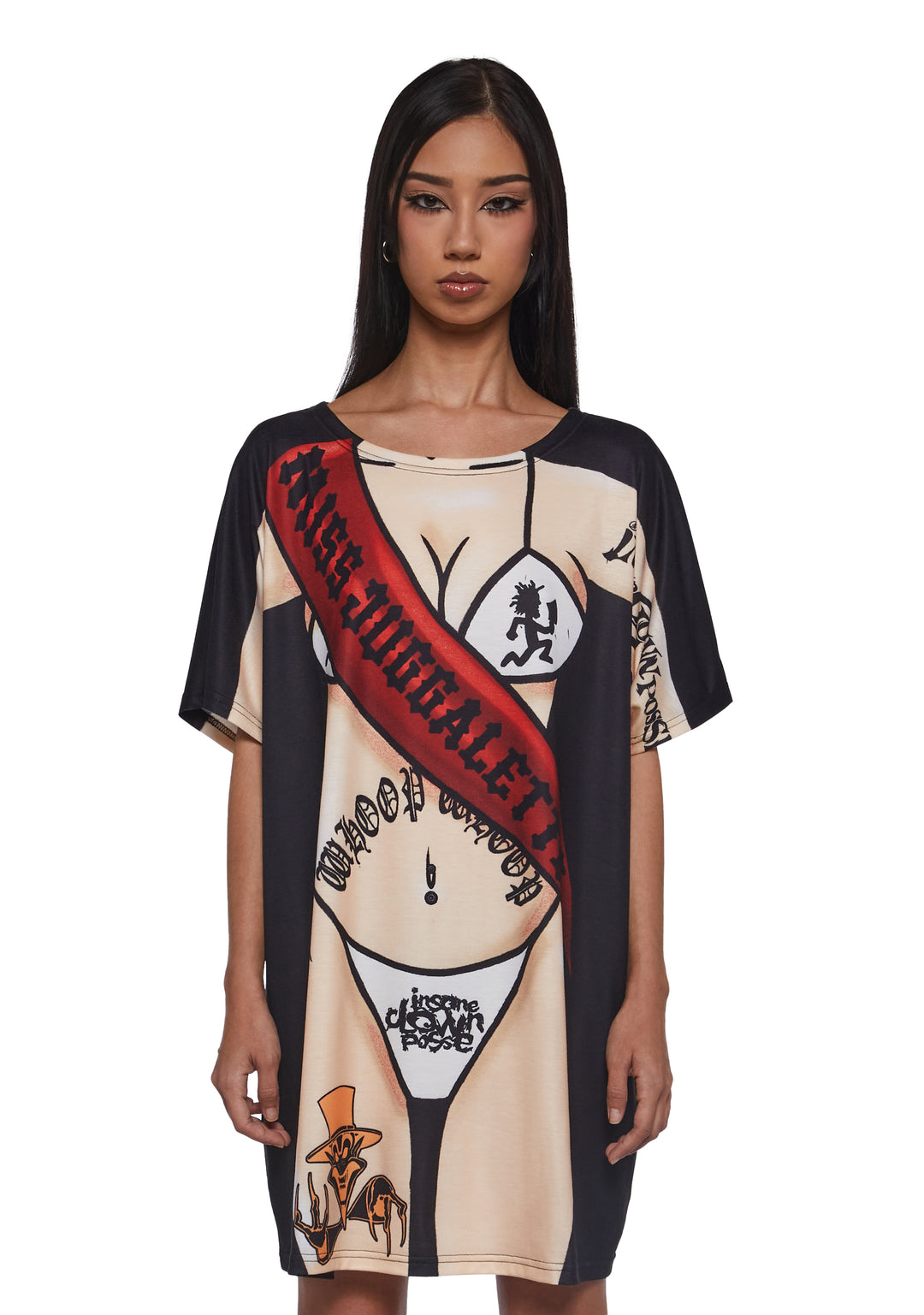 Dolls Kill x Insane Clown Posse Bikini Graphic Oversized Tee - Black