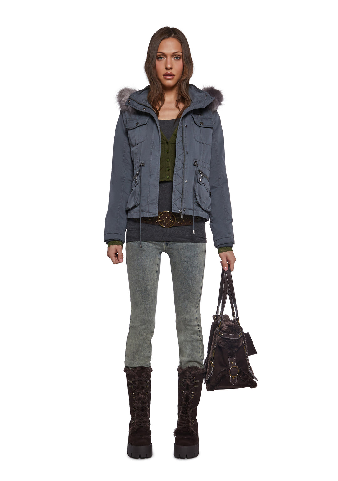 Dolls Kill x Twilight Bella Edward Washed Twill Parka With Removable Hood - Blue - Image 9
