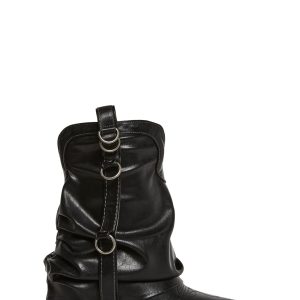 Vegan Leather Western Pull On Boots Current Mood - Black