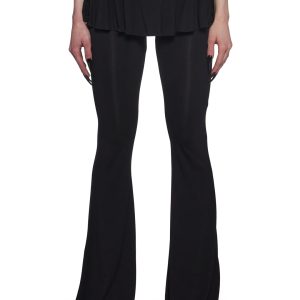 Womens Micro Skirt Flared Pants - Black