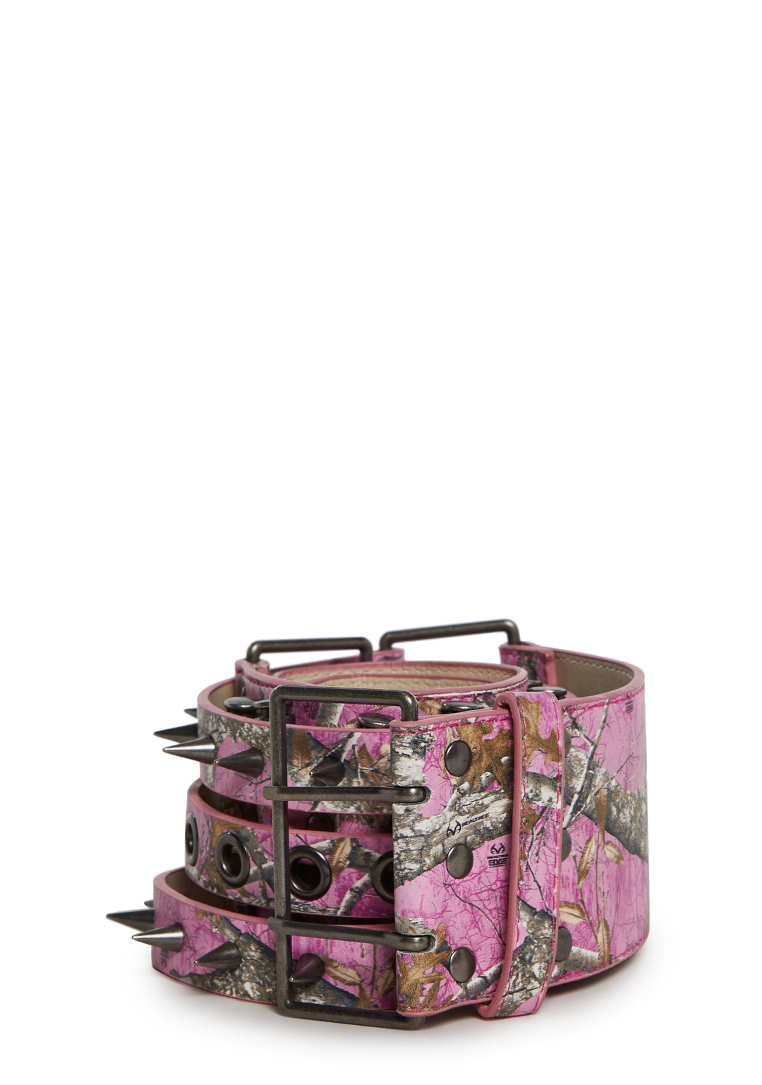 Dolls Kill x RealTree Camo Printed Bullet Buckle Belt - Pink - Image 7