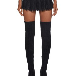 Womens Sexy Lace Mini Skirt Sugar Thrillz - Black