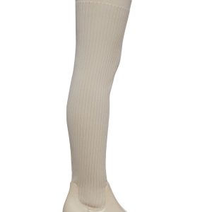 Womens Knit Ribbed Knee High Boots - Off White