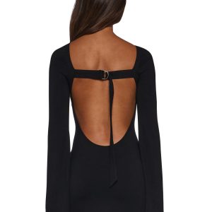 Mini Dress With Back Belt Tie Closure Generation Kiss - Black