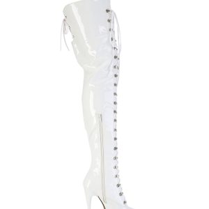 Jubilant-4012 Platform Crotch Boots-White