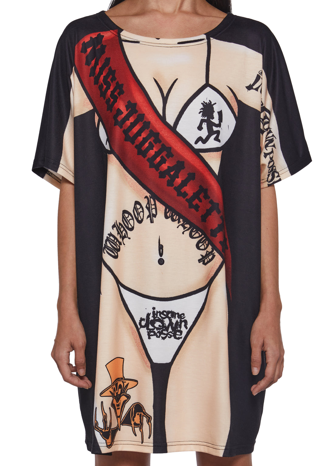 Dolls Kill x Insane Clown Posse Bikini Graphic Oversized Tee - Black - Image 5