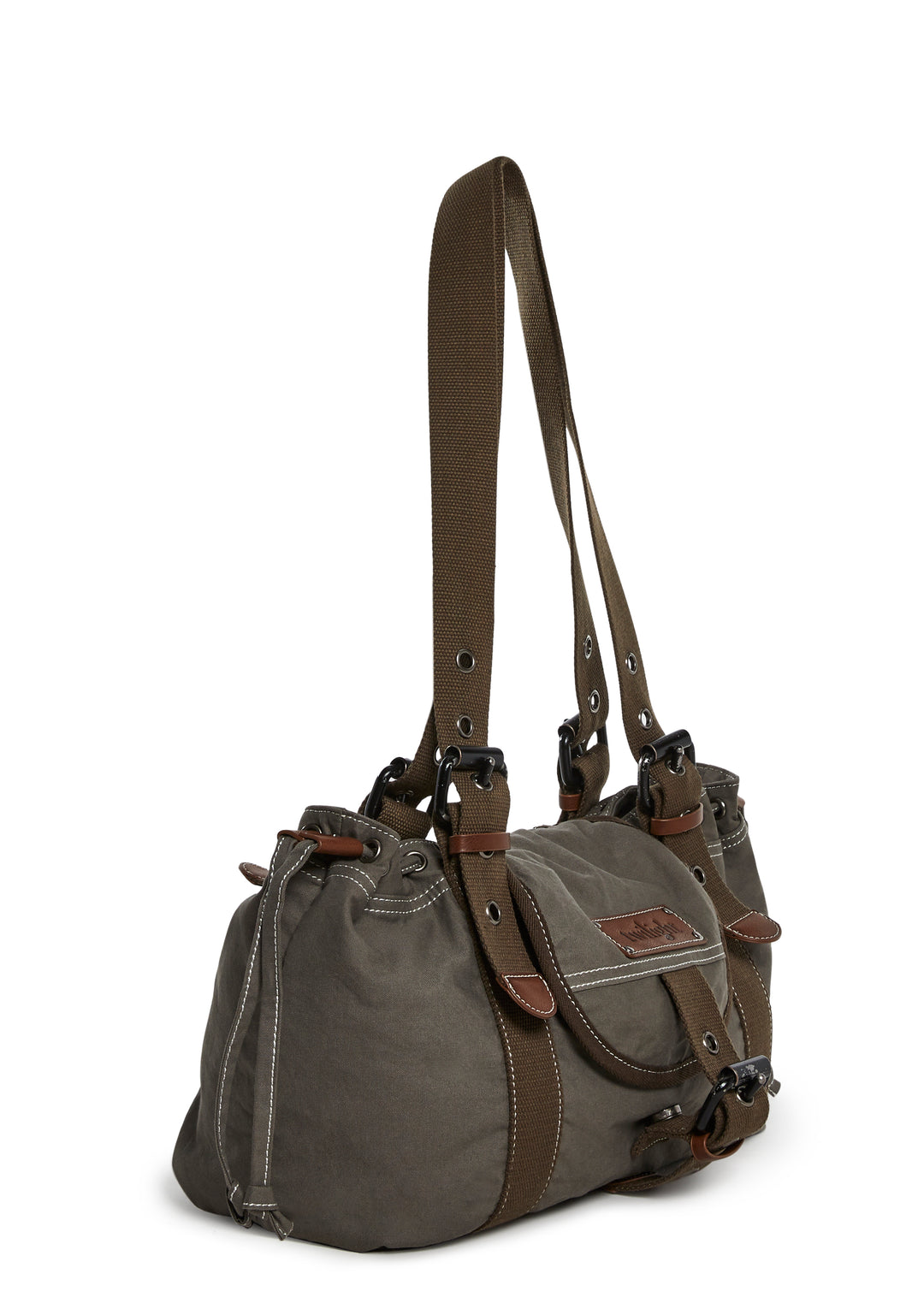 Dolls Kill x Twilight Bella Edward Forks Slouchy Canvas Shoulder Bag - Brown - Image 3