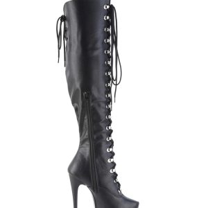 Jubilant-3012 Platform Over-The-Knee Boots-Black PU