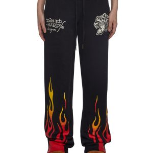 Ed Hardy Tiger Flame Sweatpants - Black