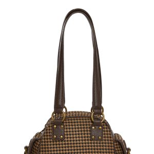Hounstooth Mini Bowler Bag Current Mood - Brown