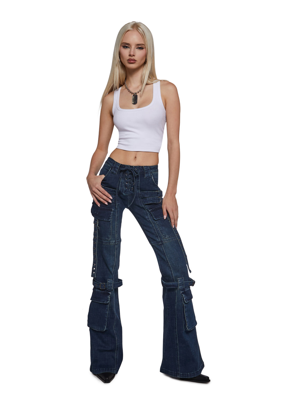 Current Mood Cargo Fitted Jeans - Blue - Image 6