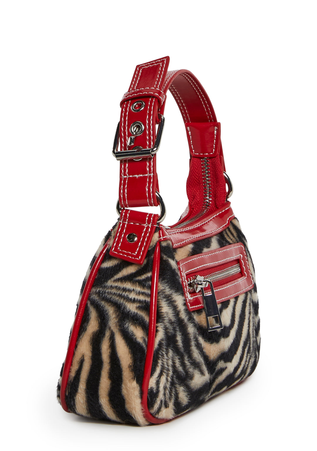 Zebra Print Baguette Shoulder Bag Current Mood - Multi - Image 3