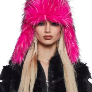 Generation Kiss Faux Fur Trapper Hat - Pink