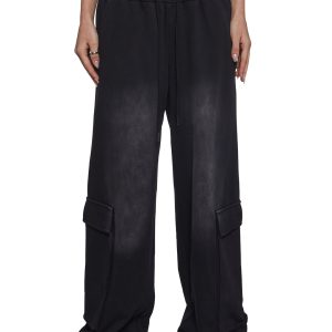 Womens French Terry Cargo Sweatpants Current Mood - Black