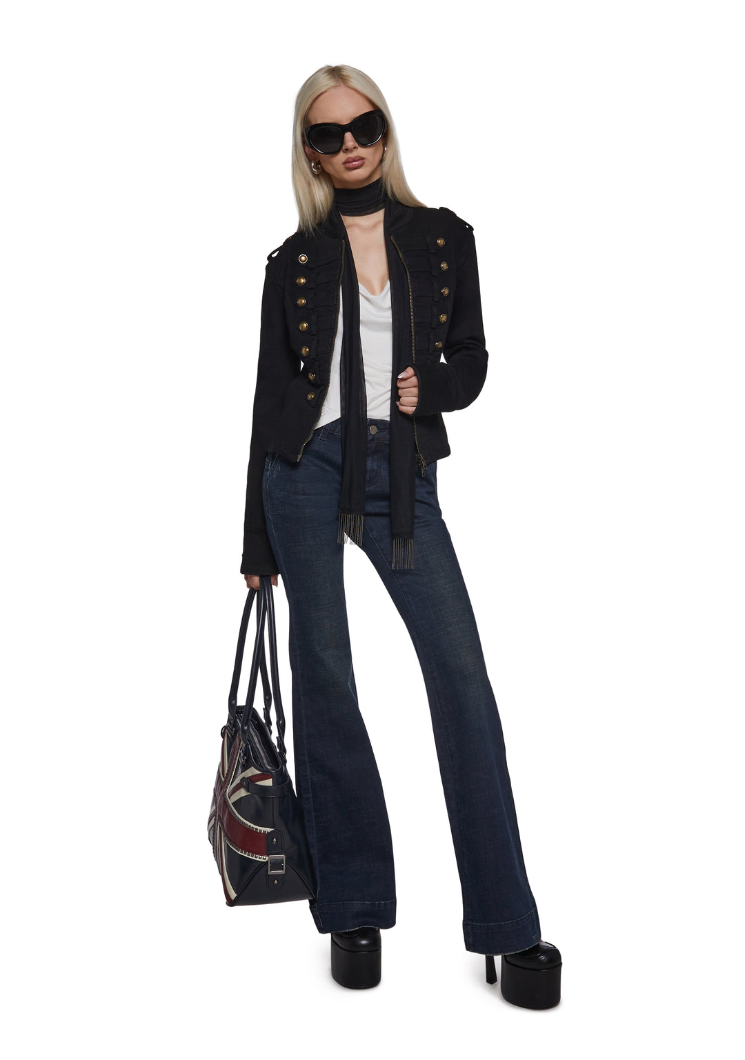 Womens Low RIse Denim Jeans - Blue - Image 2