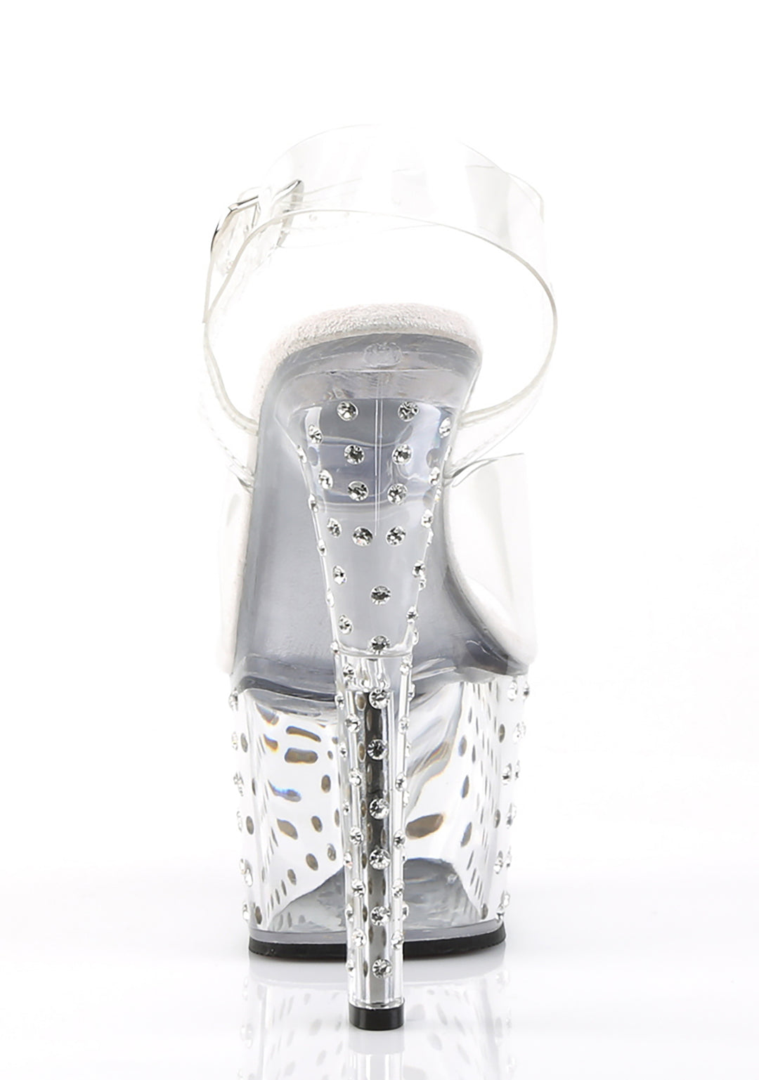 Stardust-708 Platform Ankle Strap Sandals-Clear - Image 4