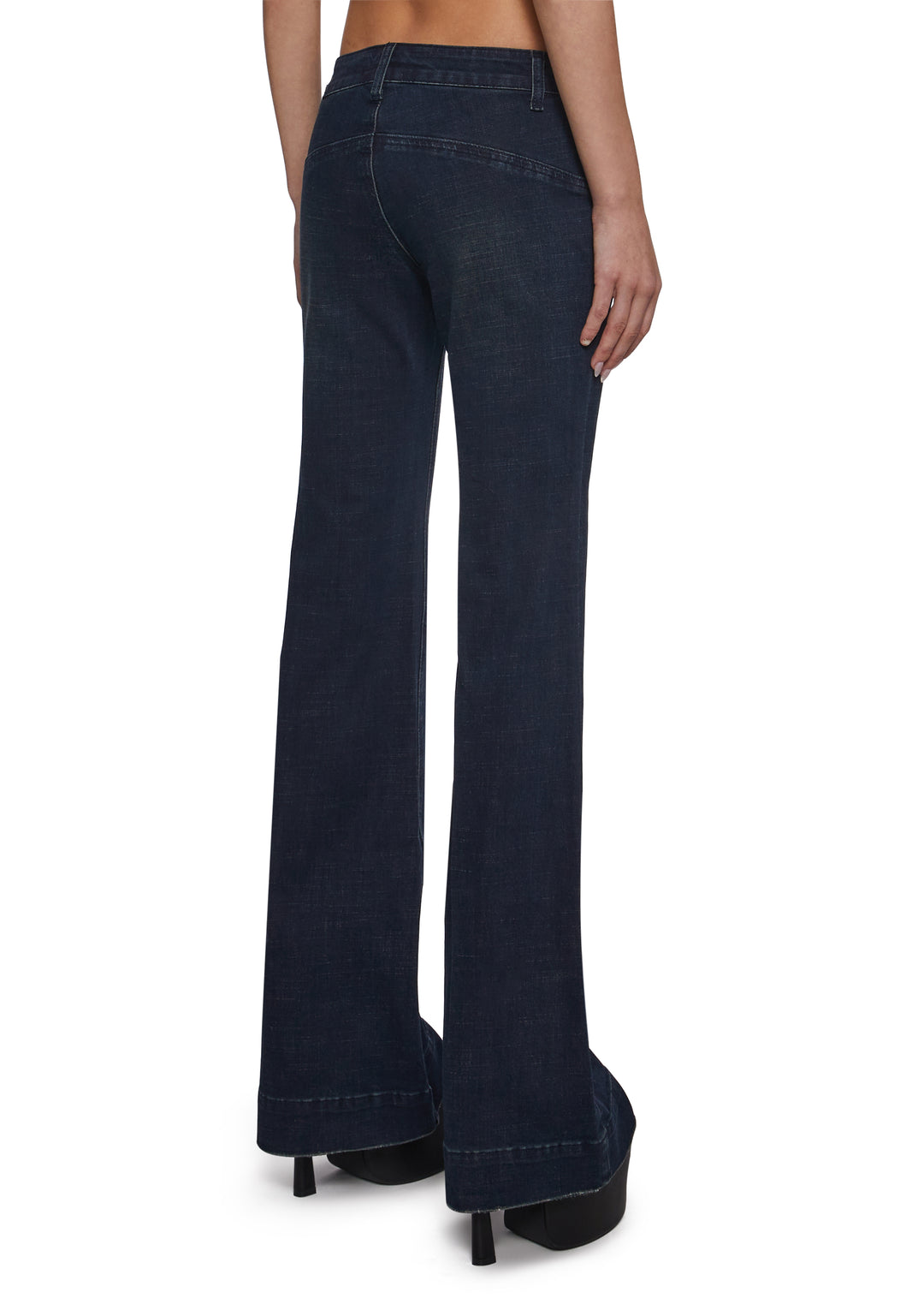 Womens Low RIse Denim Jeans - Blue - Image 4