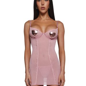 Heart of Metals Chemise Set - Pink
