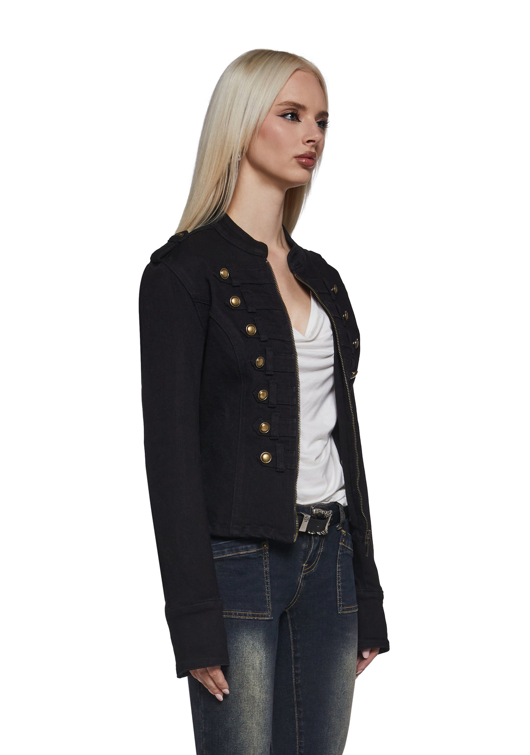 Womens Stretch Twill Jacket Widow - Black - Image 3