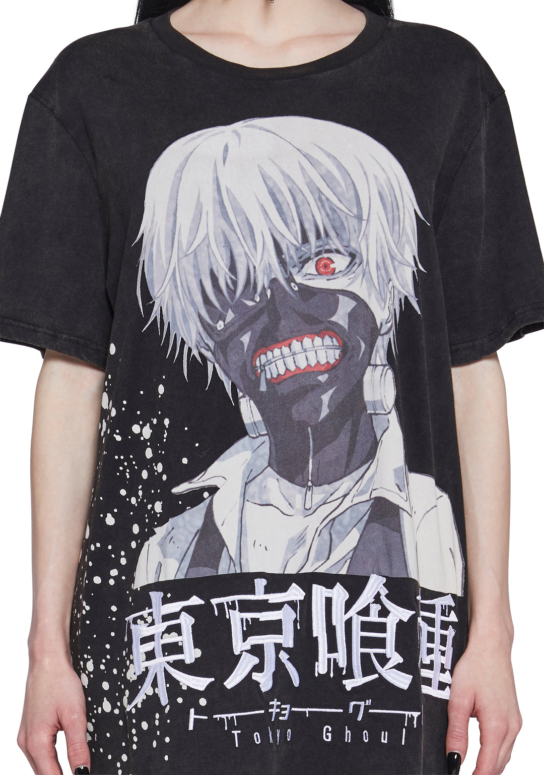 Dolls Kill x Tokyo Ghoul Ken Kaneki Oversized Graphic Tee - Black - Image 6