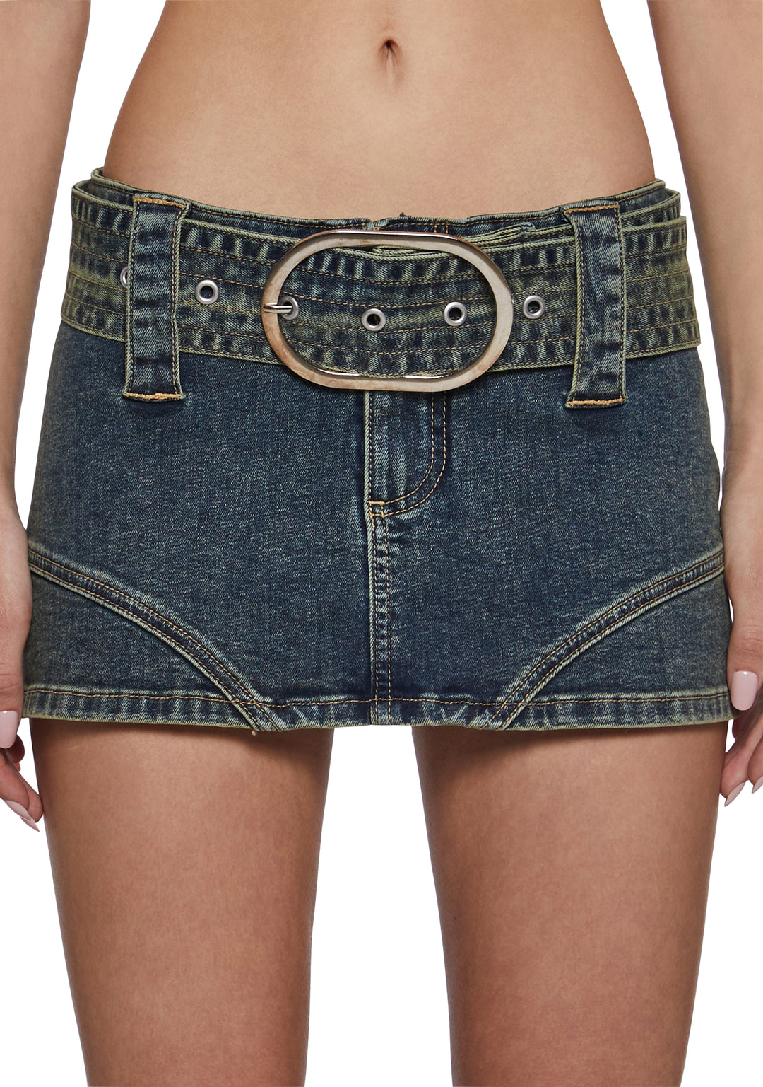 Womens Micro Denim Skort Generation Kiss - Blue - Image 5