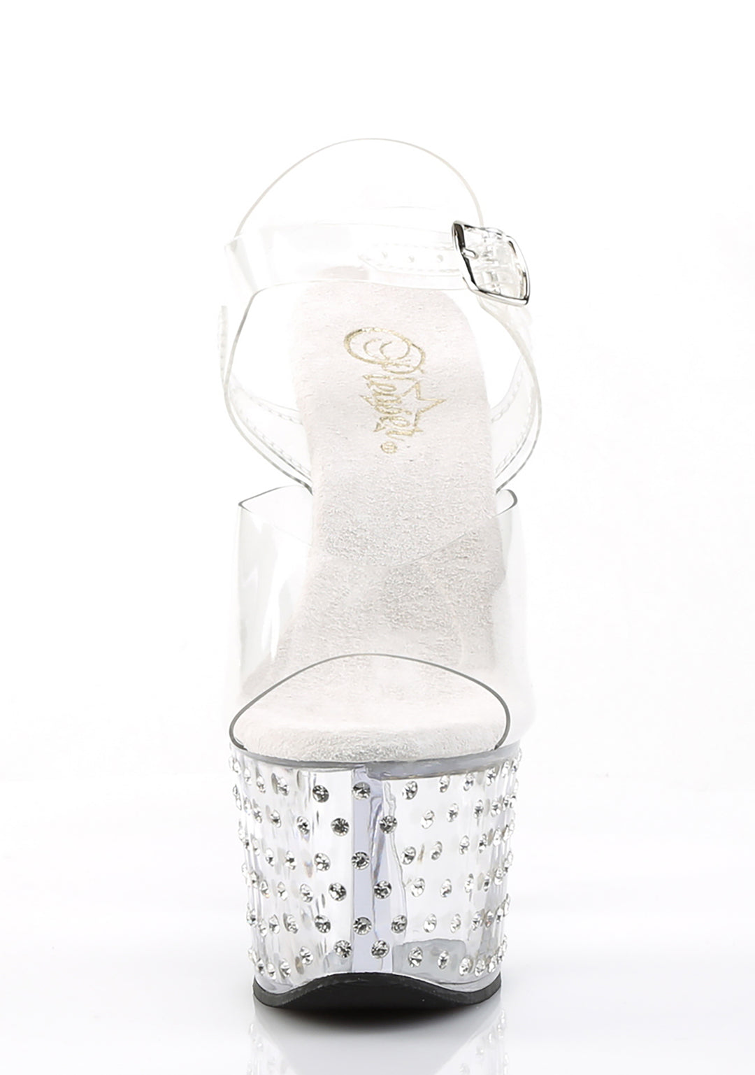 Stardust-708 Platform Ankle Strap Sandals-Clear - Image 3