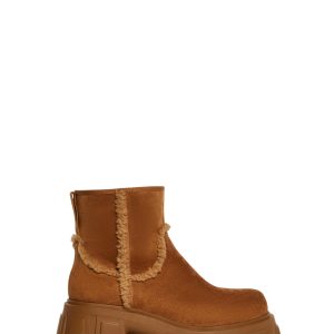 Faux Fur Treaded Boots Current Mood - Brown