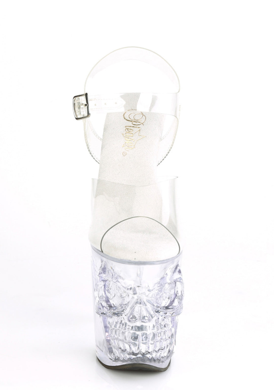 Rapture-808 Platform Ankle Strap Sandals-Clear - Image 3