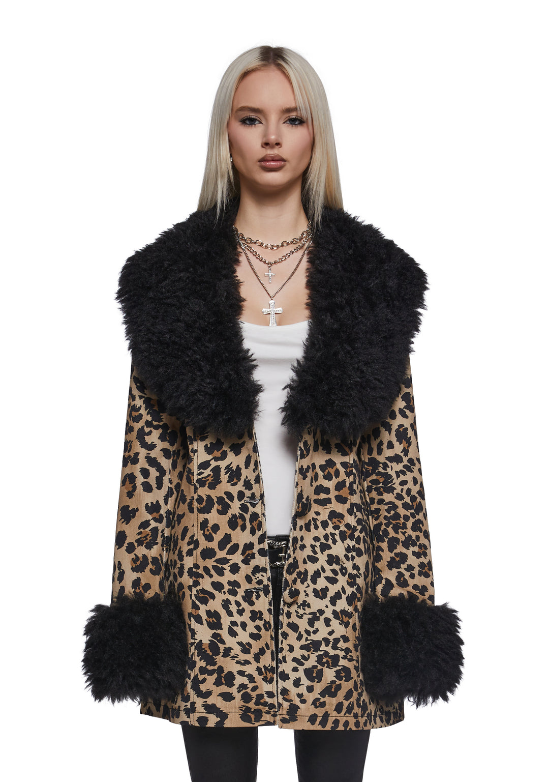 Champagne Showers Leopard Coat - Image 6