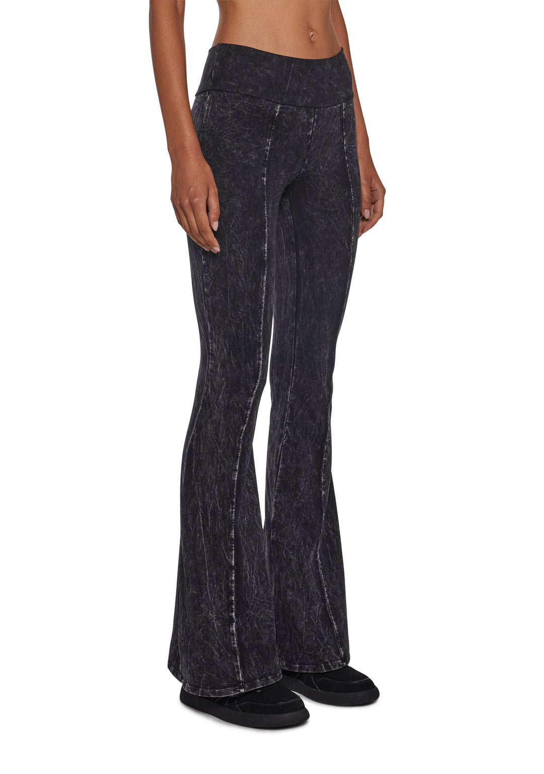 Cotton Washed Flared Pants Current Mood - Black - Image 3