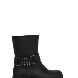 Pull On Vegan Leather Bullet Boots Darker Wavs - Black