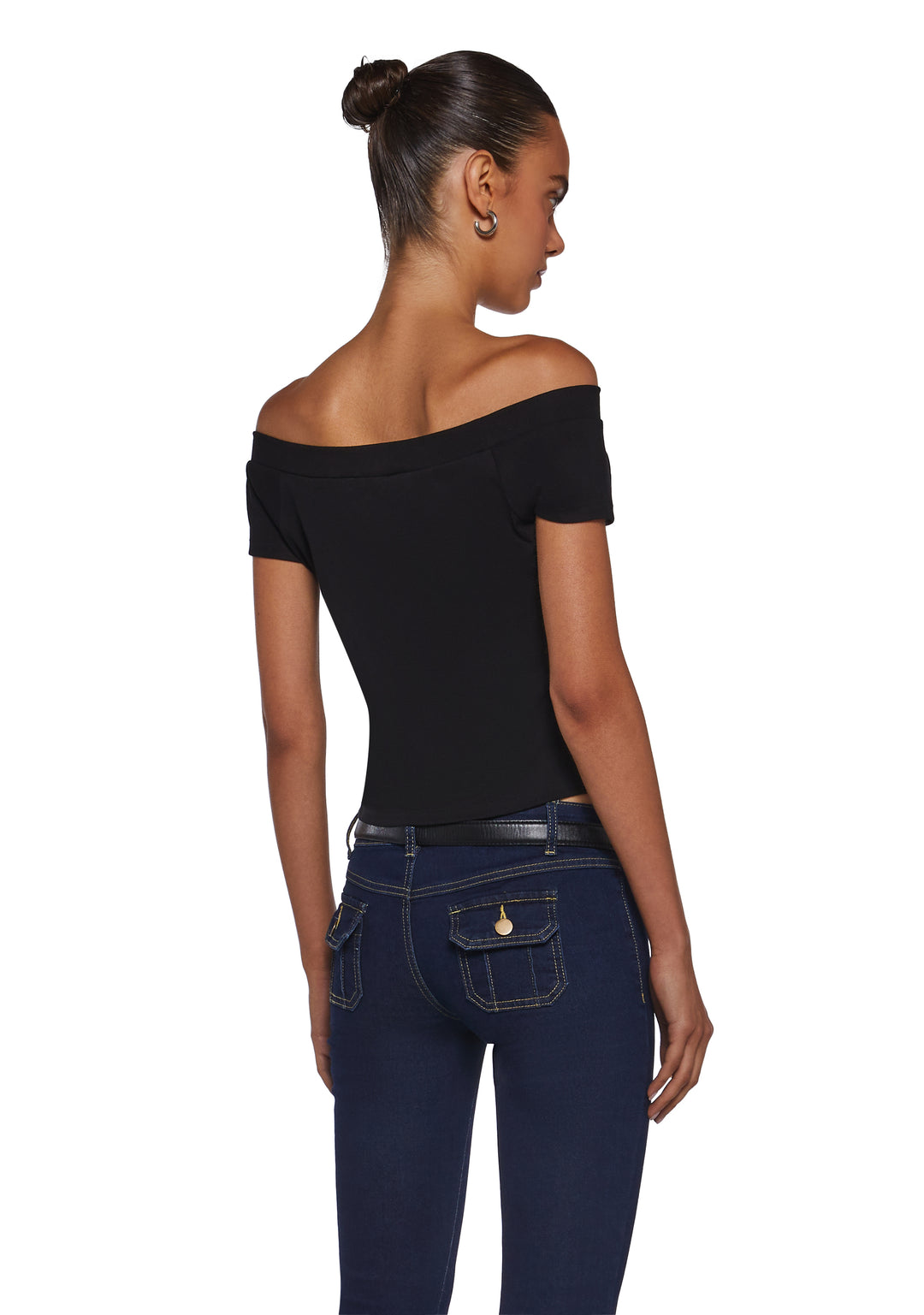 Womens Bow Crop Top Delias - Black - Image 4