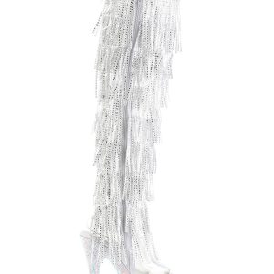 Bejeweled-3019C-RSF-7 Platform Over-The-Knee Boots-Silver