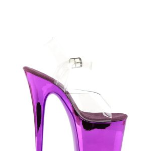 Flamingo-808 Platform Ankle Strap Sandals-Purple Chrome