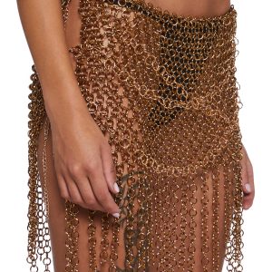 Womens Chainmail Skirt Burning Man Darker Wavs - Silver