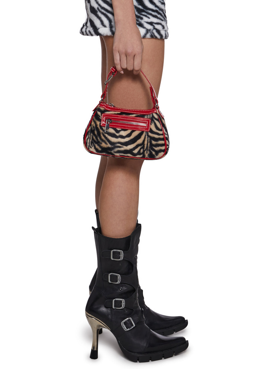 Zebra Print Baguette Shoulder Bag Current Mood - Multi - Image 2