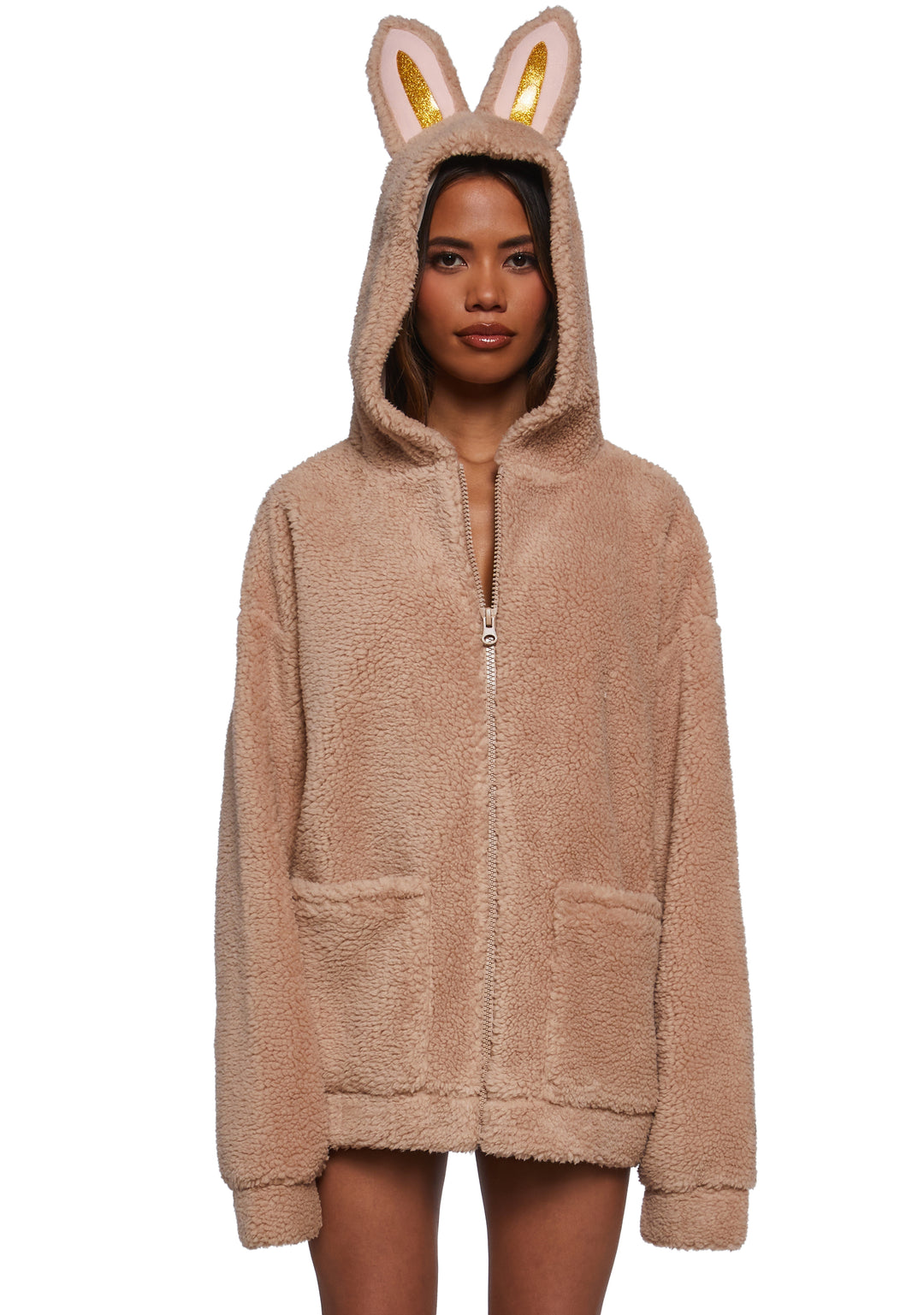 Labubu Sherpa Jacket Current Mood - Beige